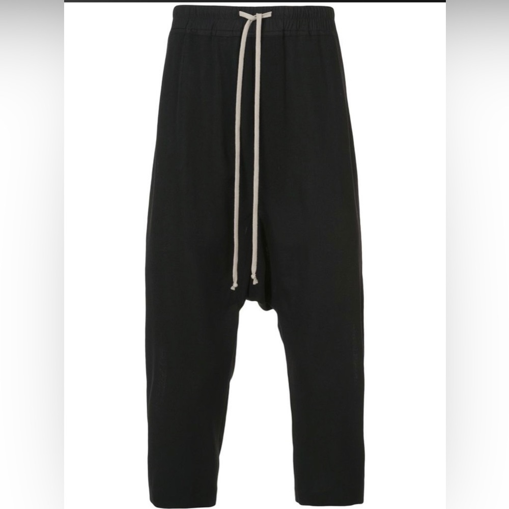 Rick Owens Mens Drawstring Cropped Pants - Size 36 RRP $724
